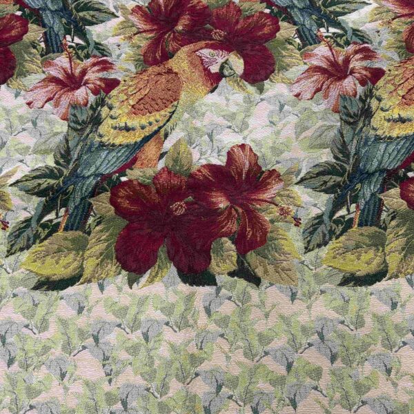 alfombras tapiz decorativo loro y flores detalle