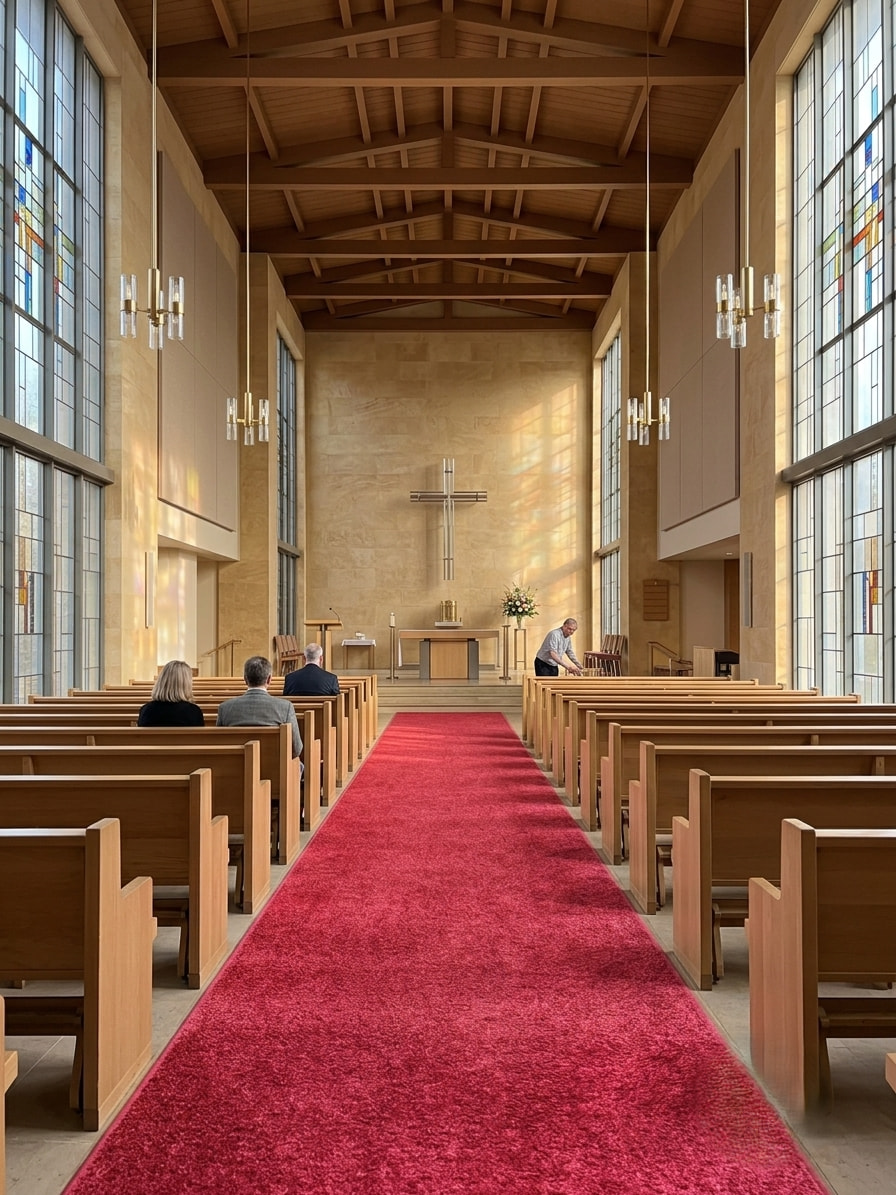 alfombra pasillera modeos frisia rojo liso